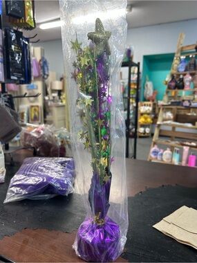 Purple Star Tinsel Tabletop Decoration/you get 8 of them